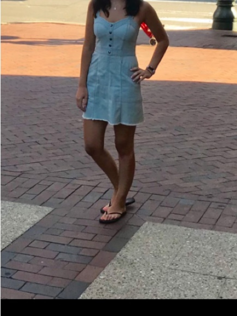 Like New Express Light Blue Denim Chambray Button-Front Sundress